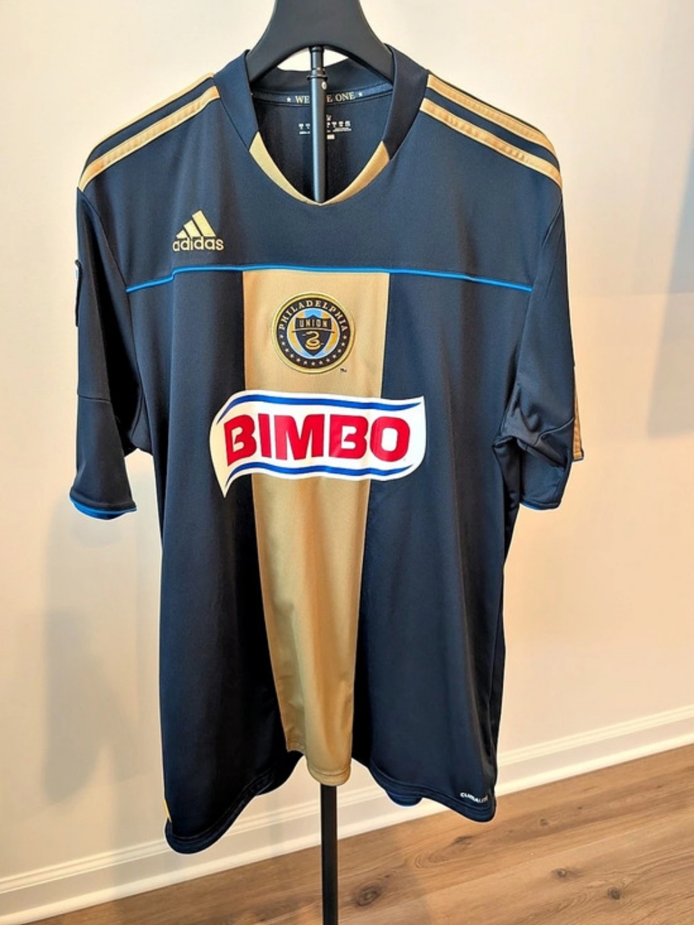 adidas Philadelphia Union Home Soccer Jersey Black & Gold Large